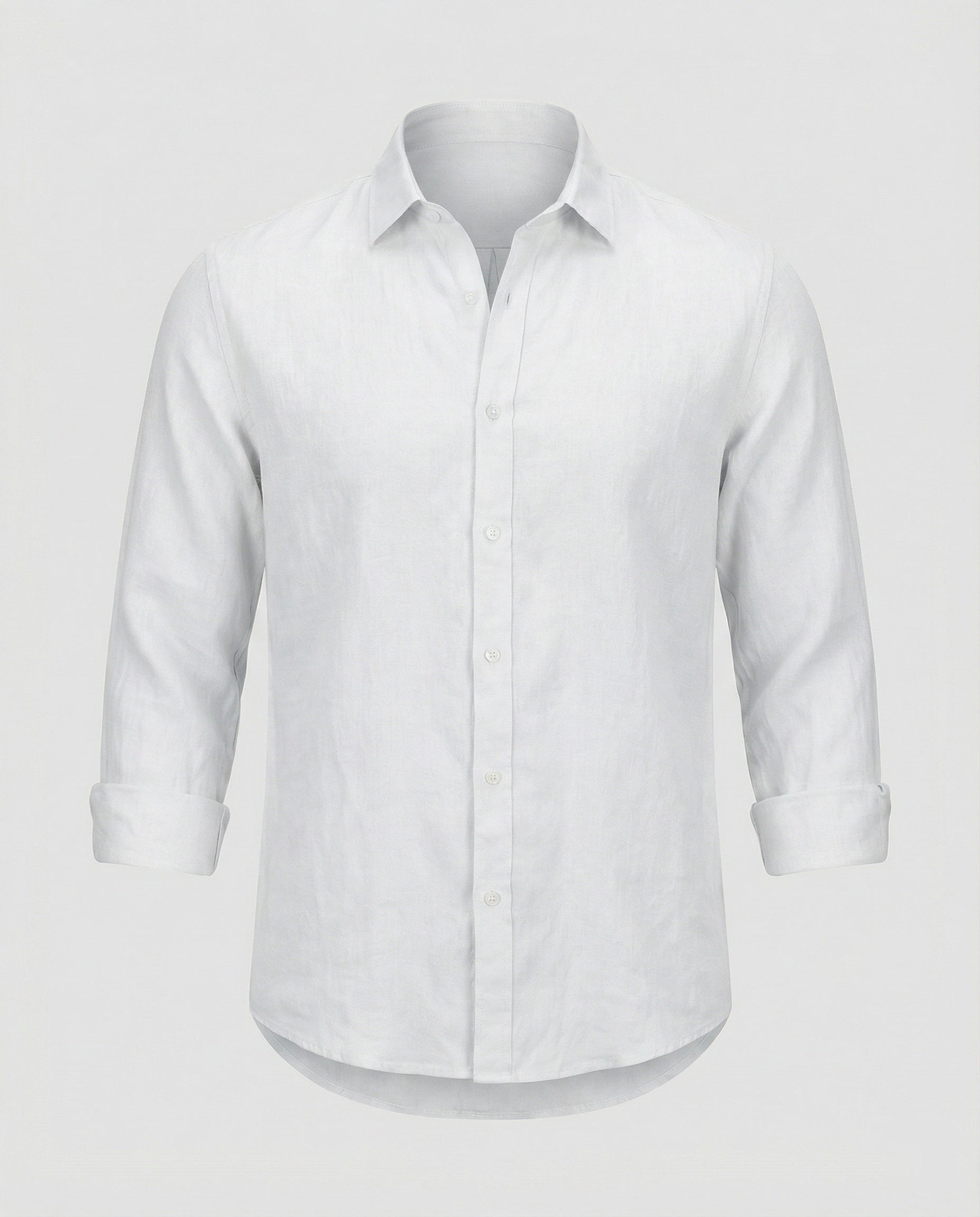 Camicia Uomo Lino Collo Coreano Manica Lunga - Brentozzi