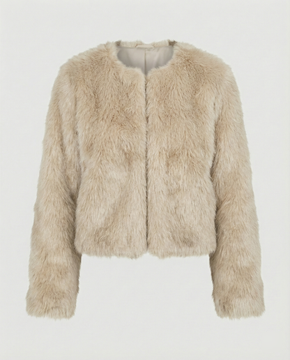 Cappotto Corto Donna in Pelliccia Sintetica