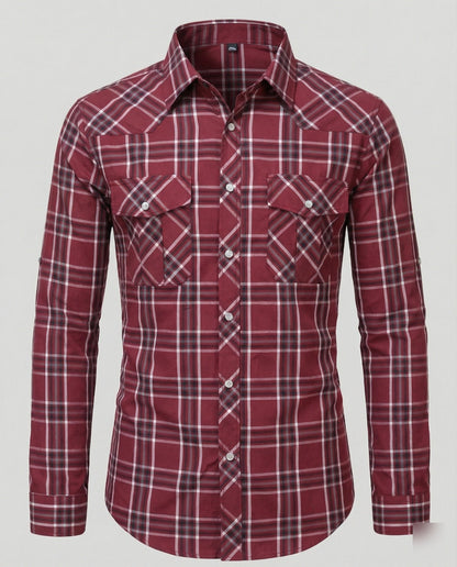 Camicia Uomo Casual Quadri Taglio Slim