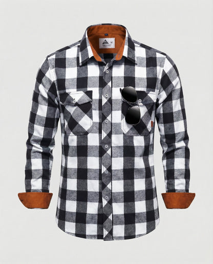 Camicia Uomo Flanella Quadri Vestibilità Comoda