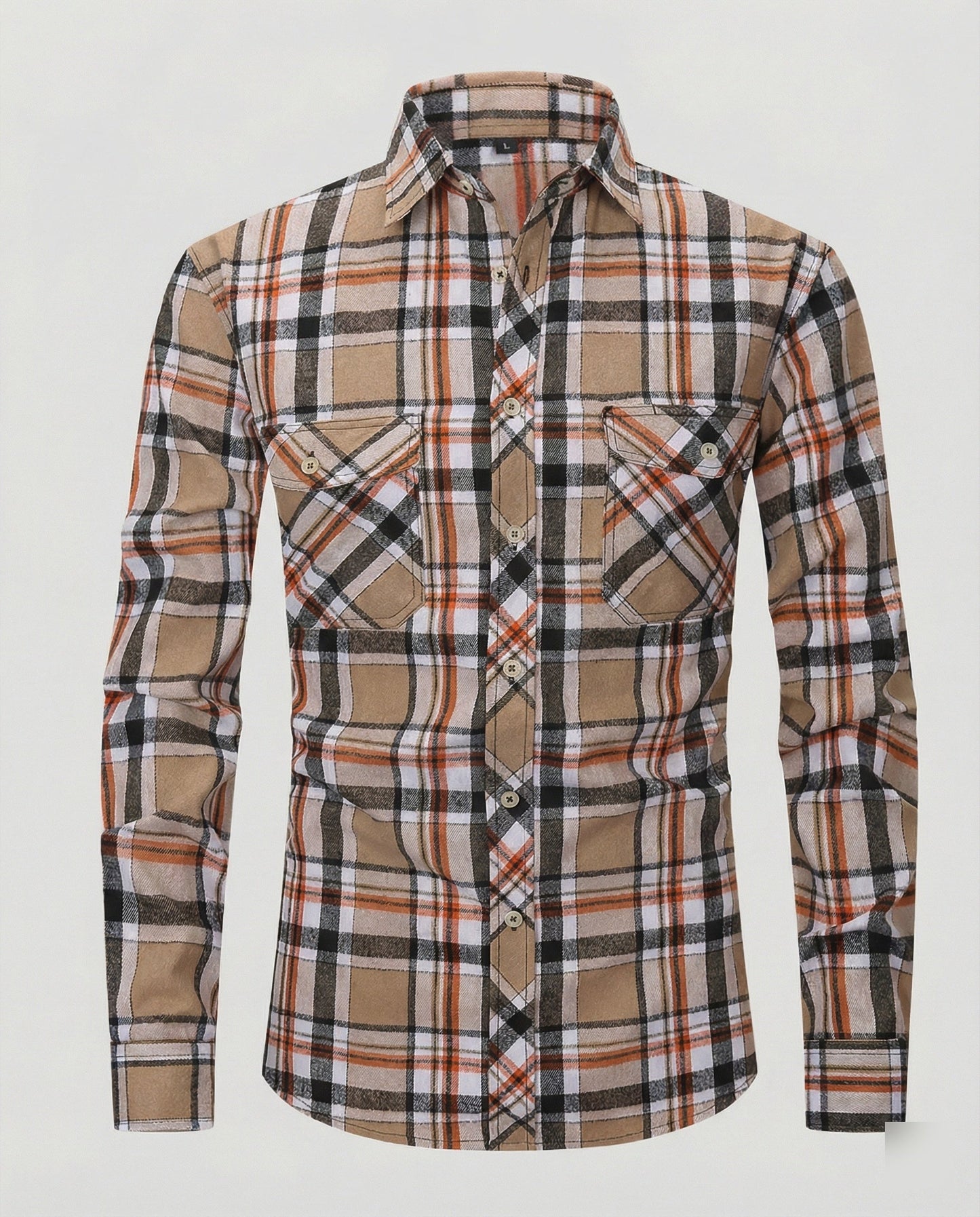 Camicia Uomo Manica Lunga Fantasia Quadri Collo Kent