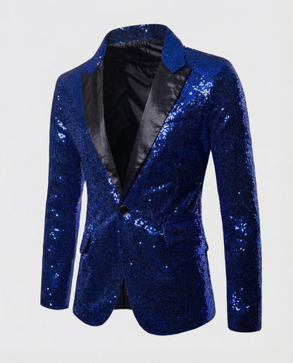 Blazer Uomo Paillettes Elegante Slim Fit