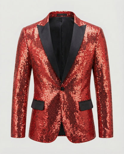 Blazer Uomo Paillettes Lucido Slim Fit