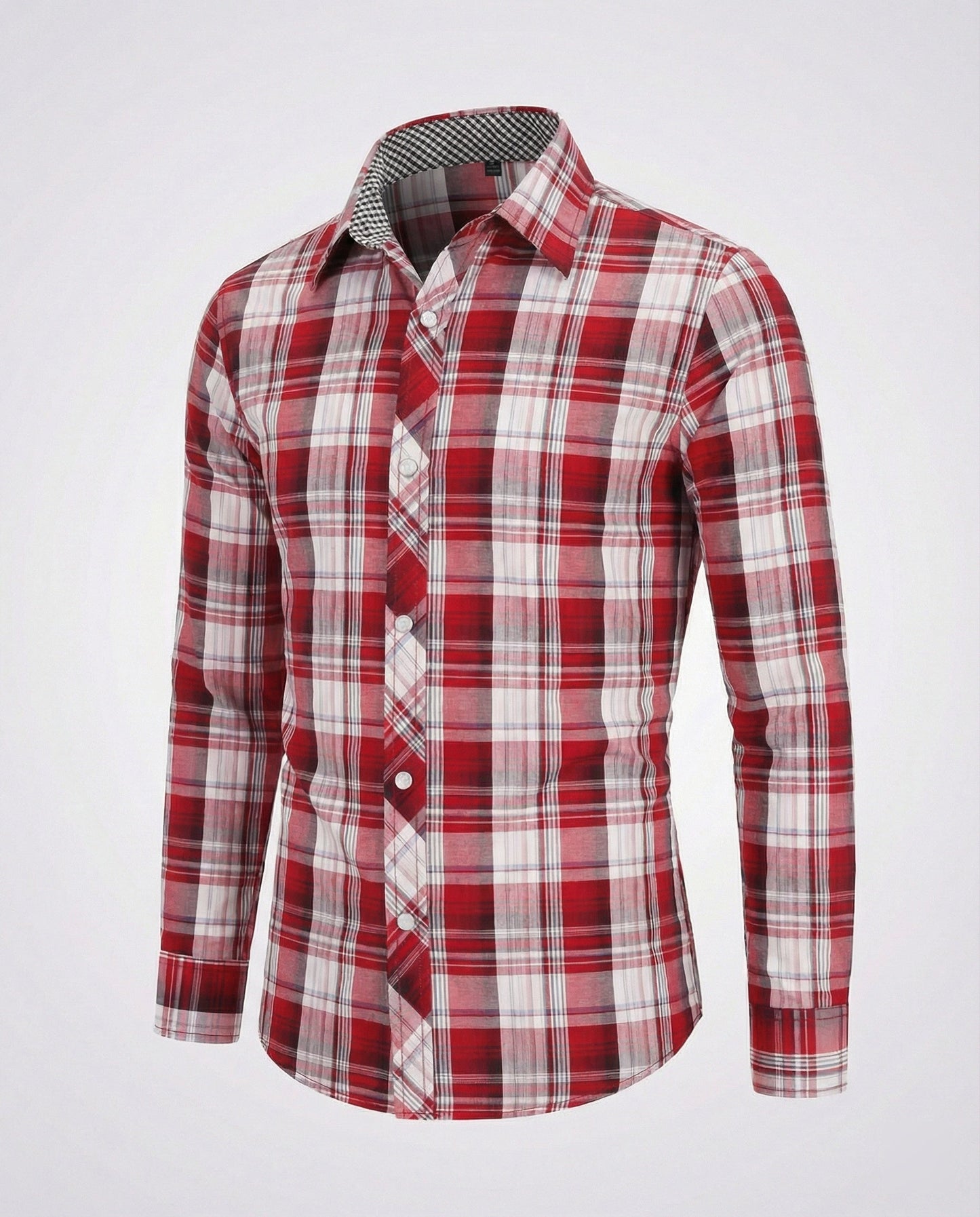 Camicia Uomo Casual Quadri Taglio Slim