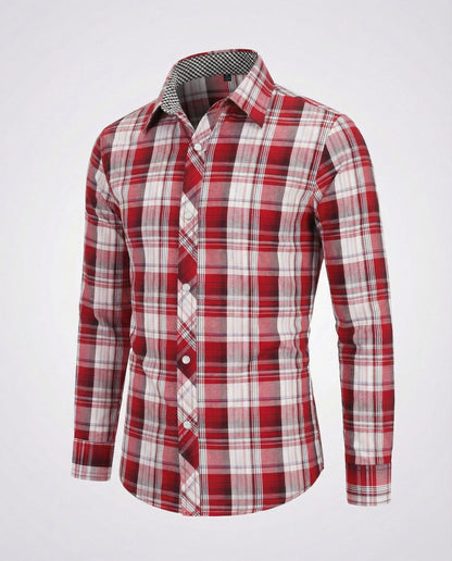 Camicia Uomo Casual Quadri Taglio Slim