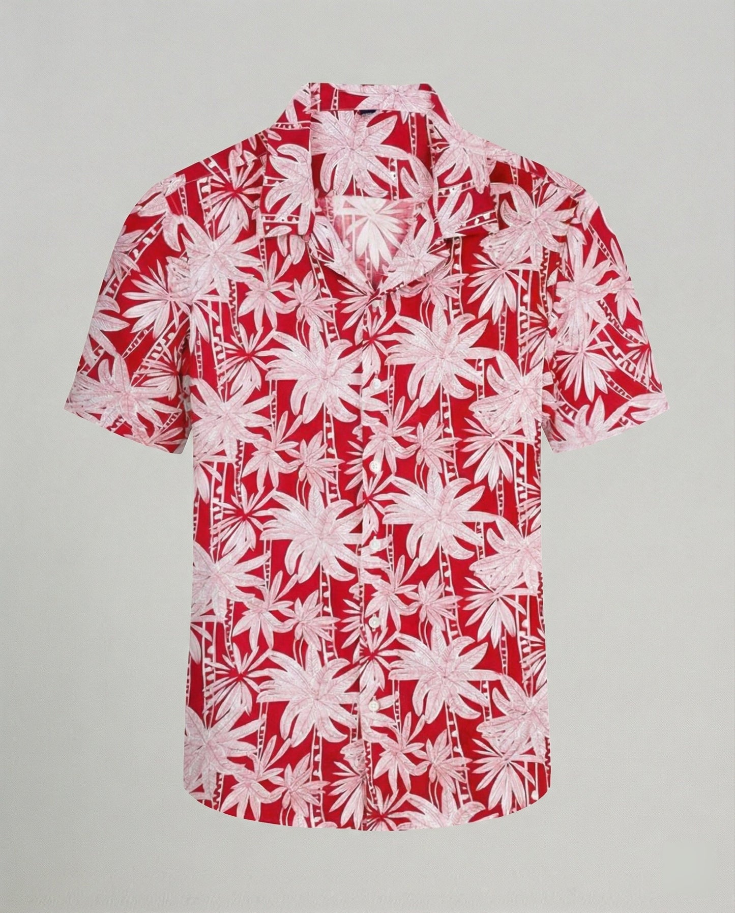 Camicia Uomo Manica Corta Cotone Stampa Palme