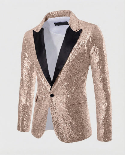 Blazer Uomo Paillettes Elegante Slim Fit
