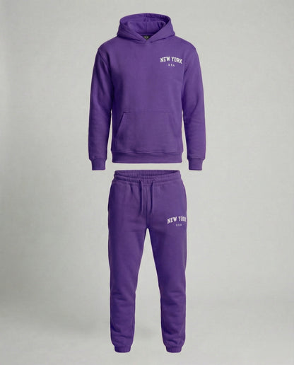 Tuta Jogging Uomo Felpa con Cappuccio Pantaloni Comodi