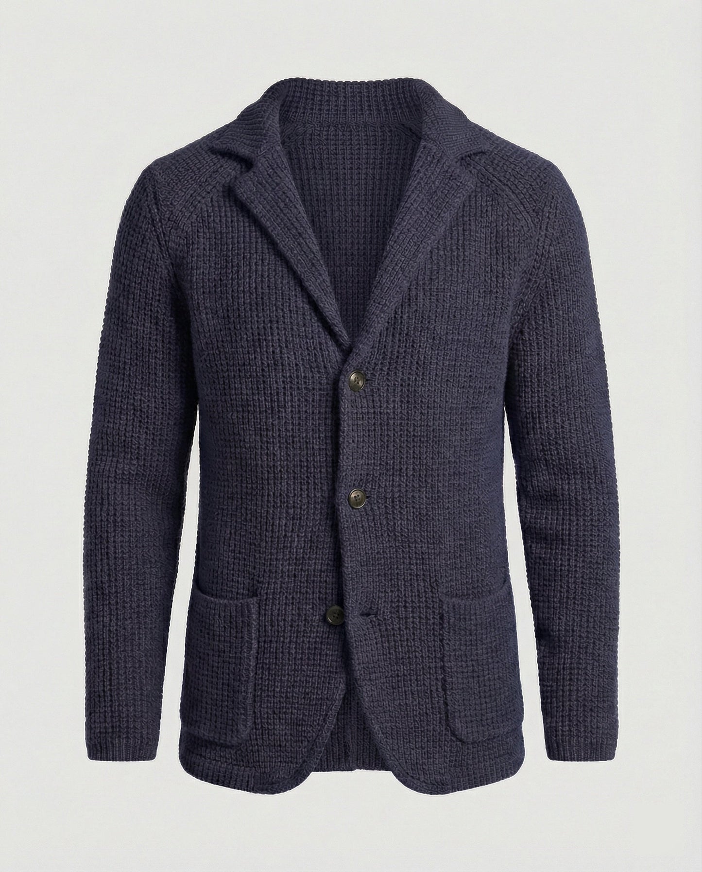 Blazer Uomo in Maglia con Colletto a Risvolto