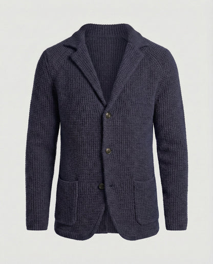 Blazer Uomo in Maglia con Colletto a Risvolto