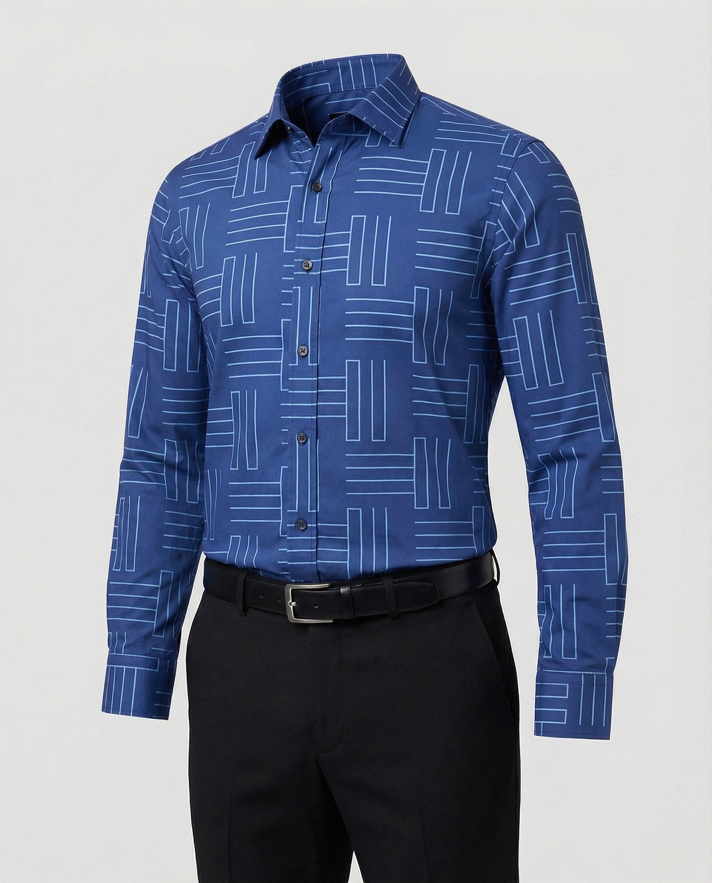 Camicia Uomo Business Collo Squadrato Slim Fit