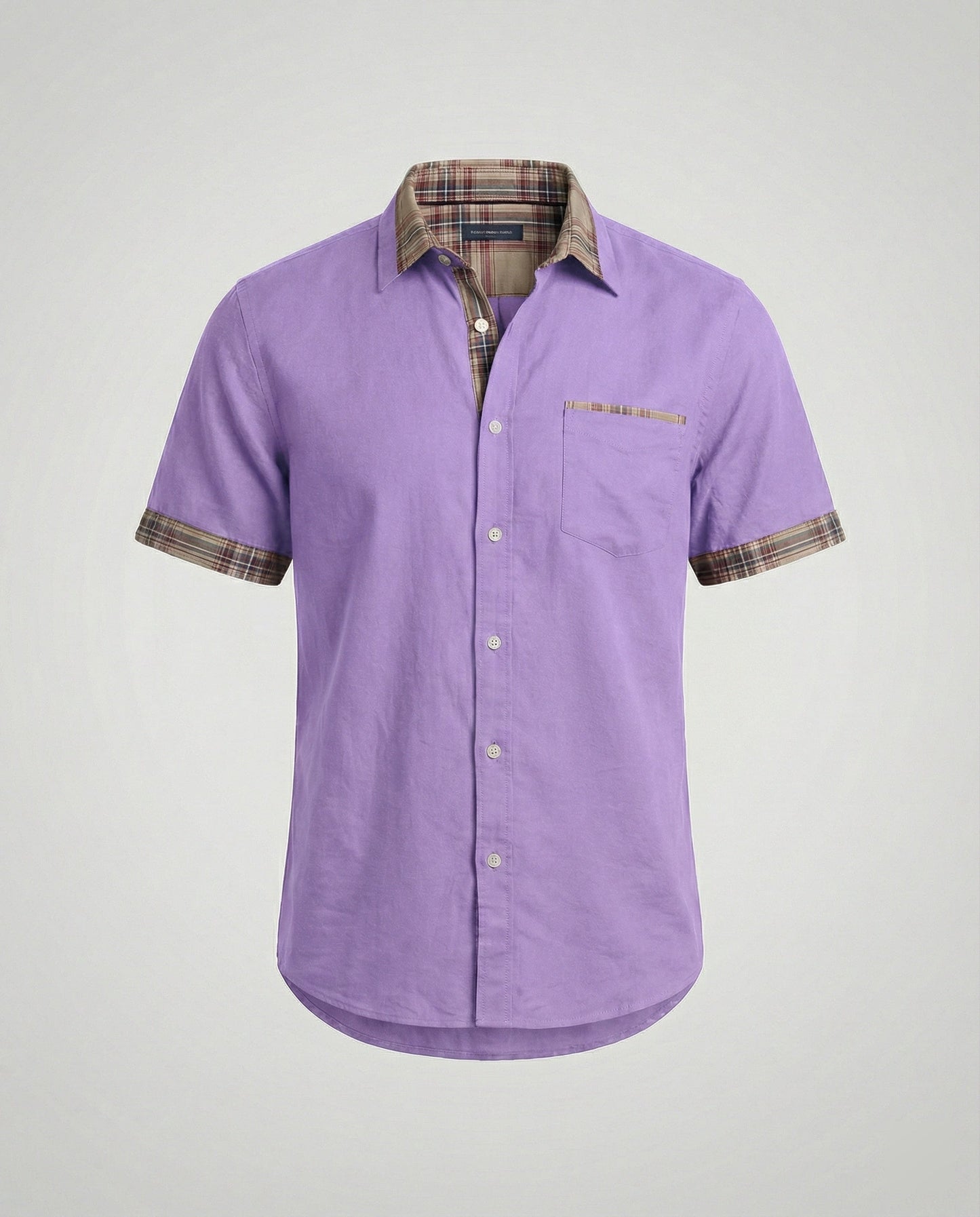 Camicia Uomo Manica Corta Fantasia Quadri Casual