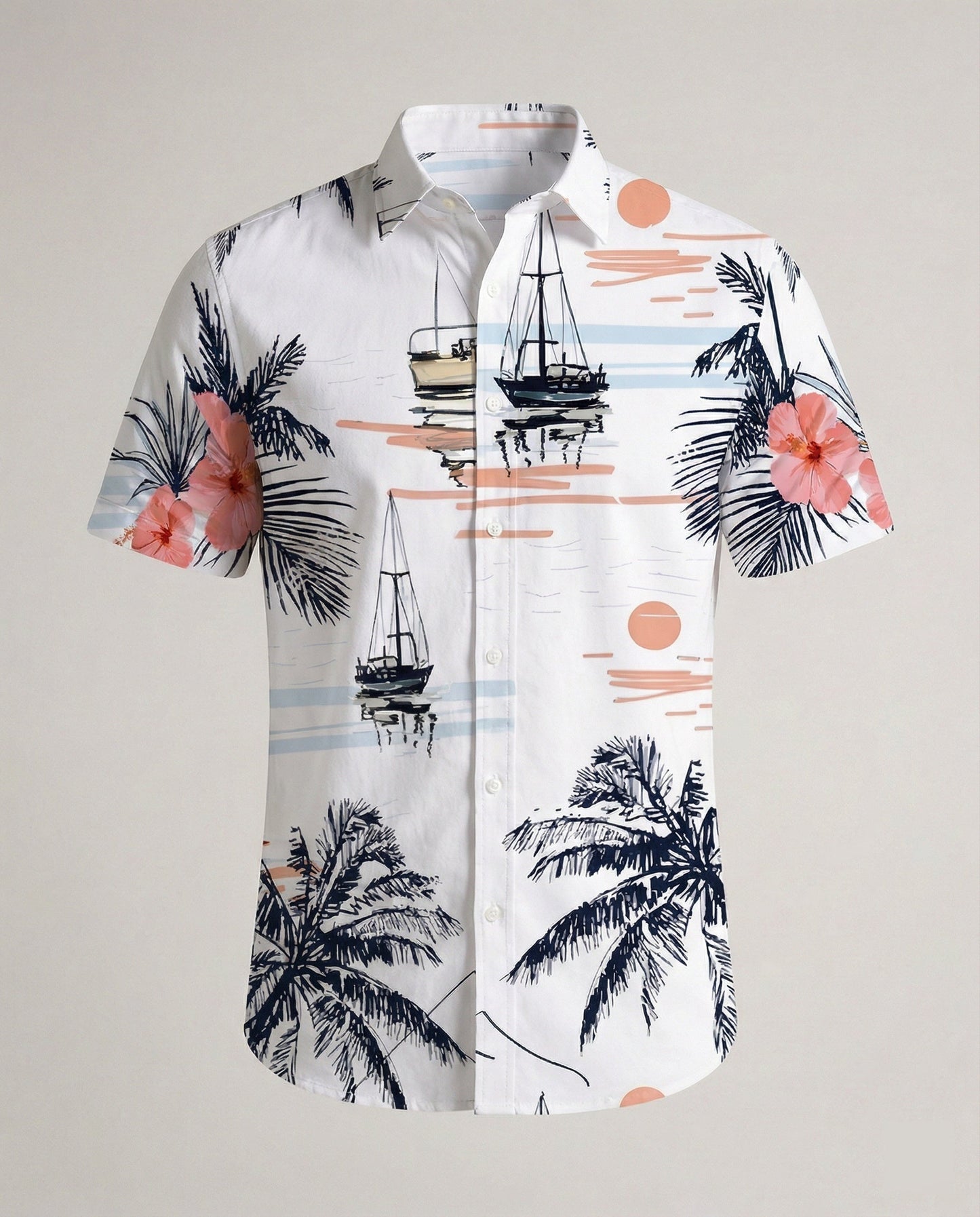 Camicia Uomo Hawaii in Viscosa Manica Corta