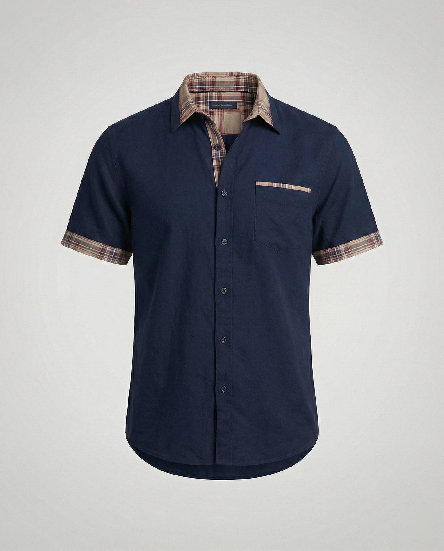 Camicia Uomo Manica Corta Fantasia Quadri Casual