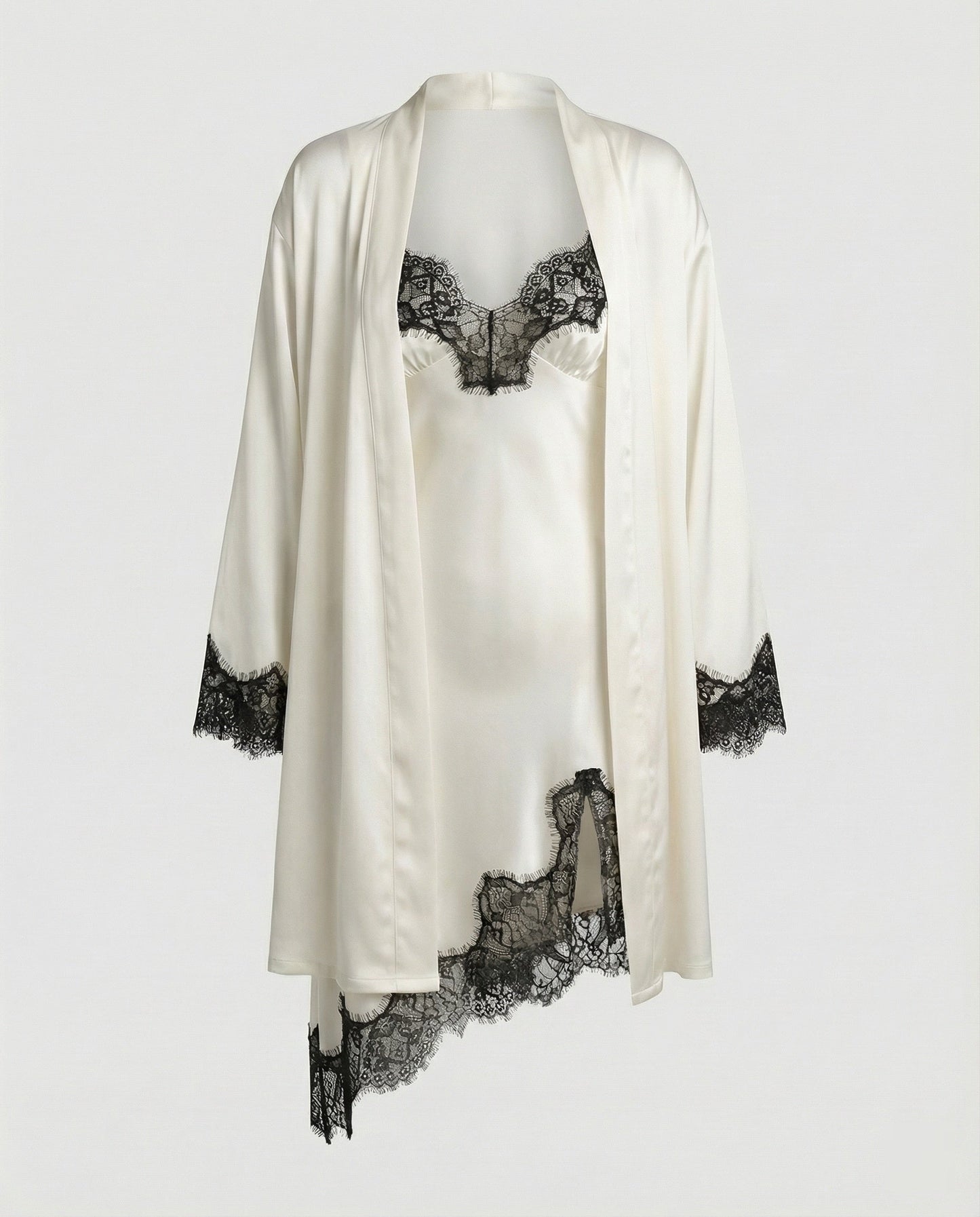 Set Lingerie Donna in Satin e Pizzo