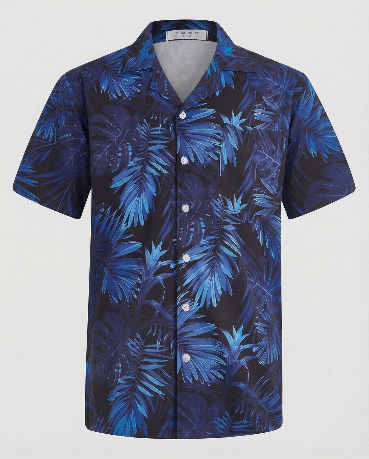 Camicia Uomo Manica Corta Cotone Stampa Palme