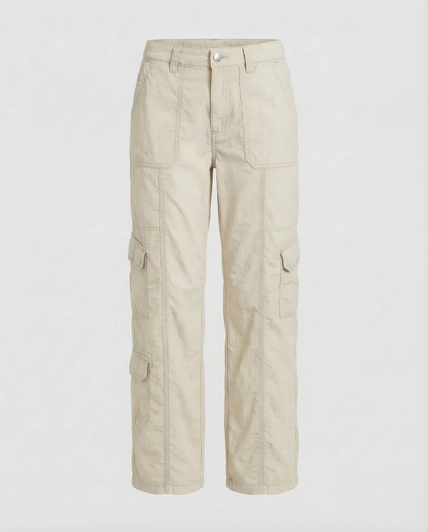 Pantaloni Cargo Donna Bassi con Cuciture Decorative