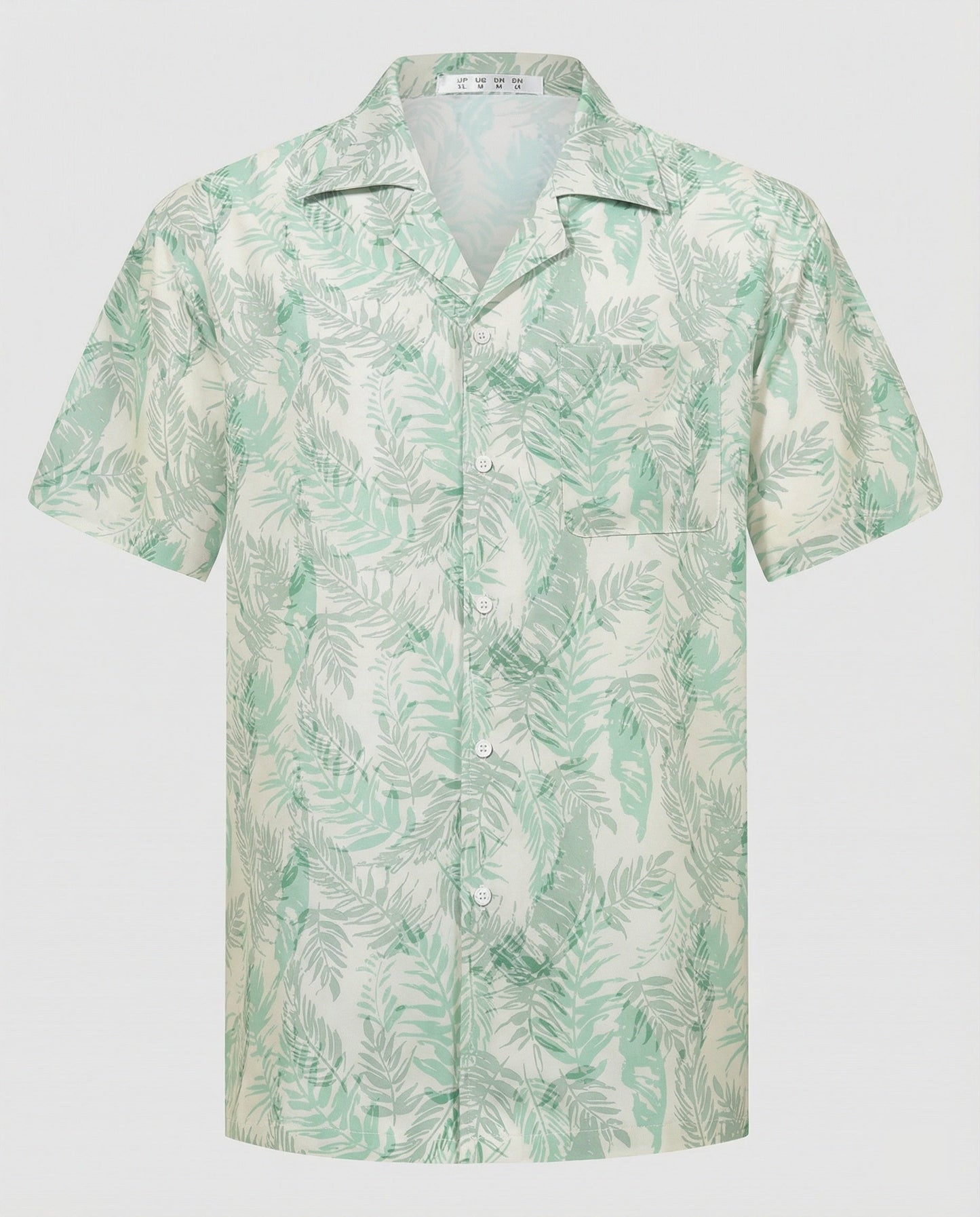 Camicia Uomo Manica Corta Cotone Stampa Palme