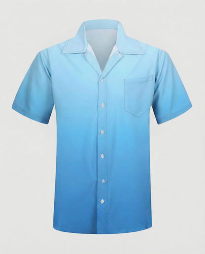 Camicia Uomo Manica Corta Cotone Stampa Palme