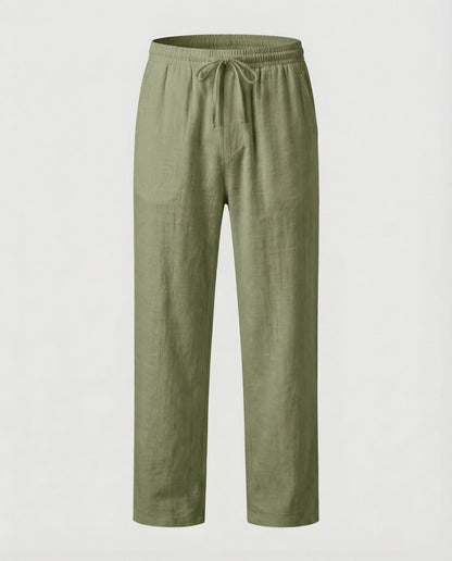 Pantaloni Lino Uomo Vestibilità Comoda