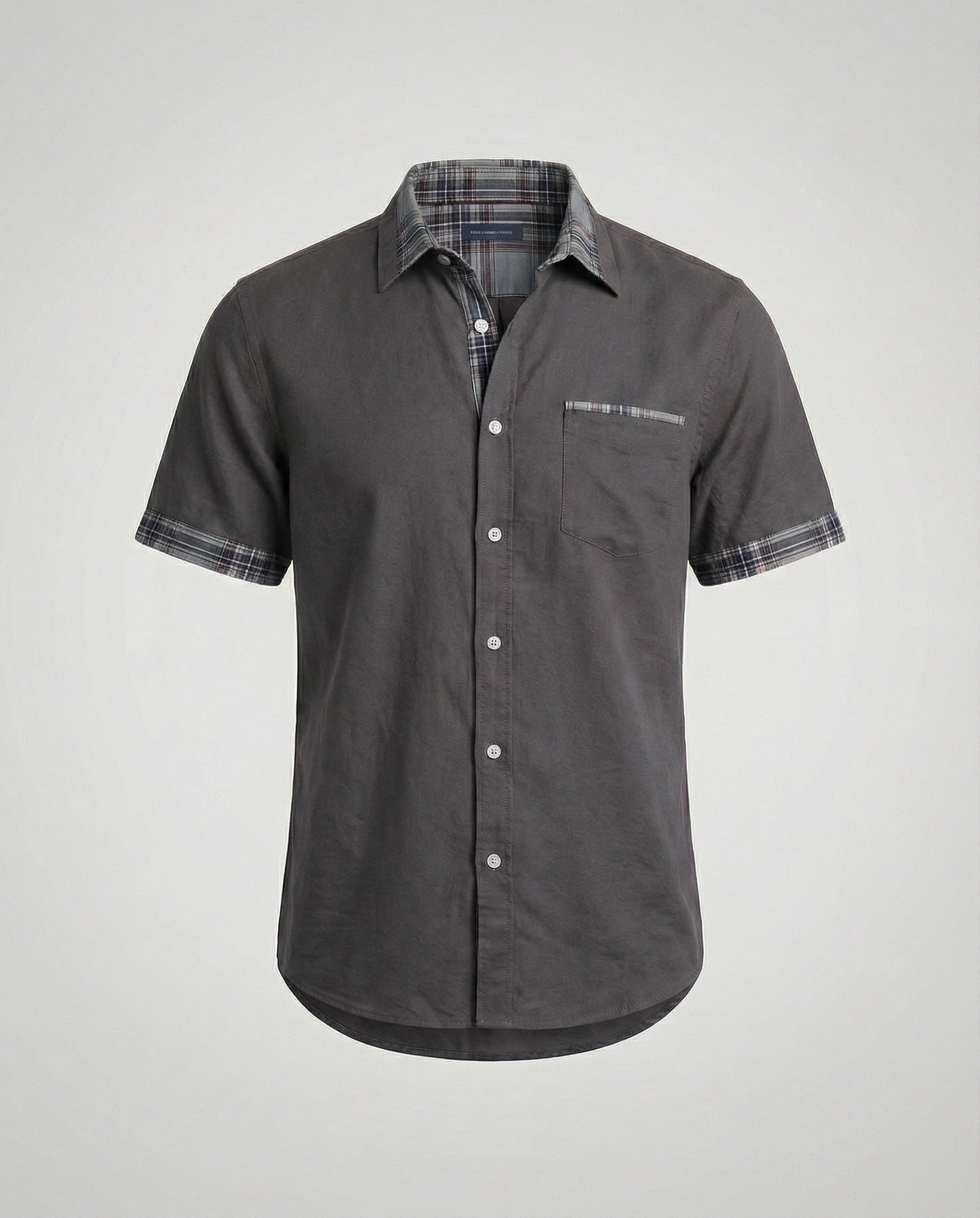 Camicia Uomo Manica Corta Fantasia Quadri Casual