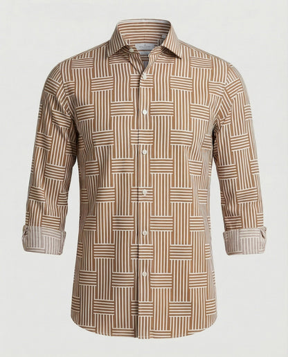 Camicia Uomo Business Manica Lunga Rigata Slim Fit