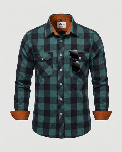 Camicia Uomo Flanella Quadri Vestibilità Comoda