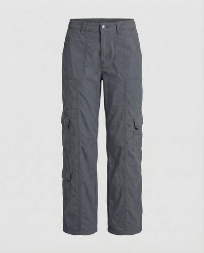 Pantaloni Cargo Donna Bassi con Cuciture Decorative
