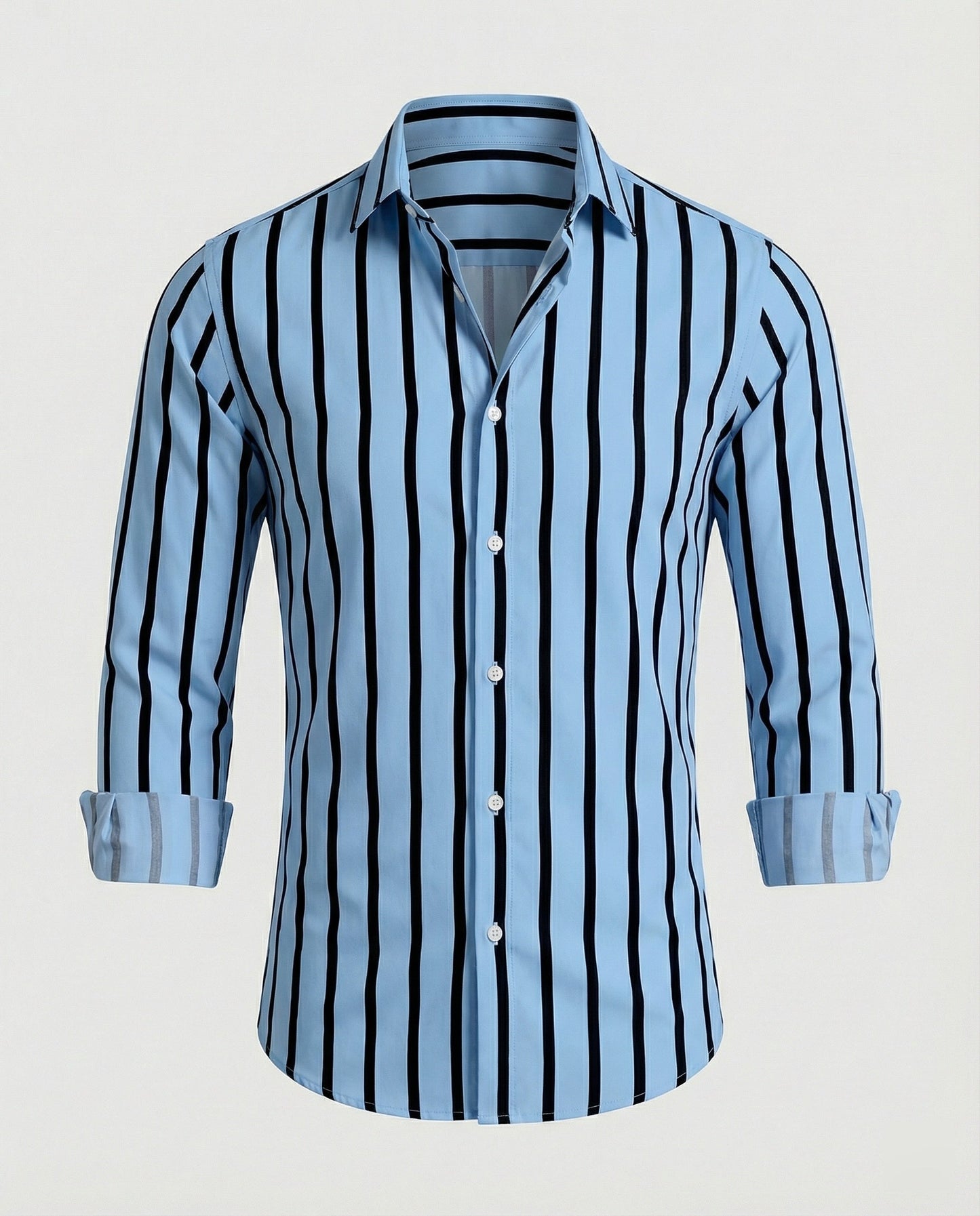 Camicia Uomo a Righe Colletto Kent Slim Fit