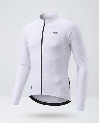 Maglia Ciclismo Uomo Manica Lunga con Tasche Posteriori