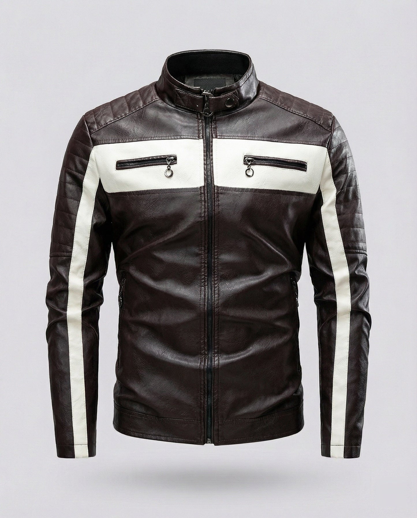 Giacca Biker Uomo Stile Motorsport Slim Fit - Brentozzi