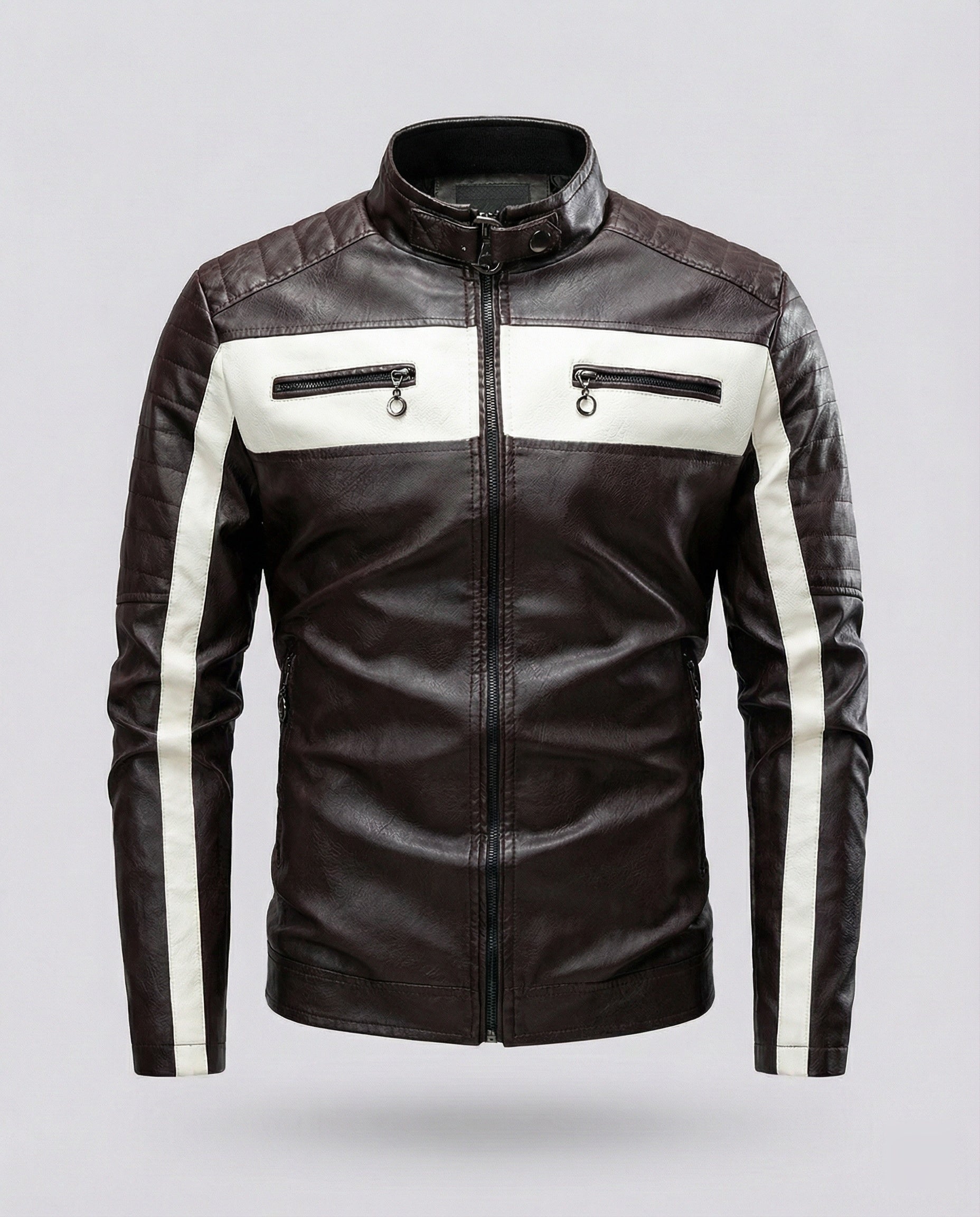 Giacca Biker Uomo Stile Motorsport Slim Fit - Brentozzi