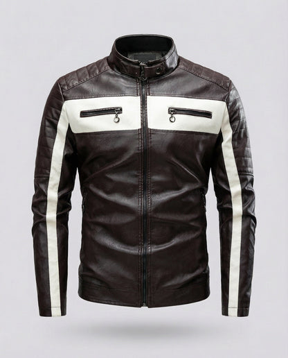 Giacca Biker Uomo Stile Motorsport Slim Fit - Brentozzi
