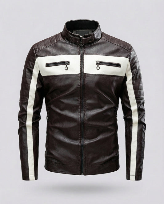 Giacca Biker Uomo Stile Motorsport Slim Fit - Brentozzi