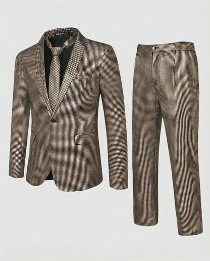 Abito da Sera Uomo con Motivo Lucido Slim Fit
