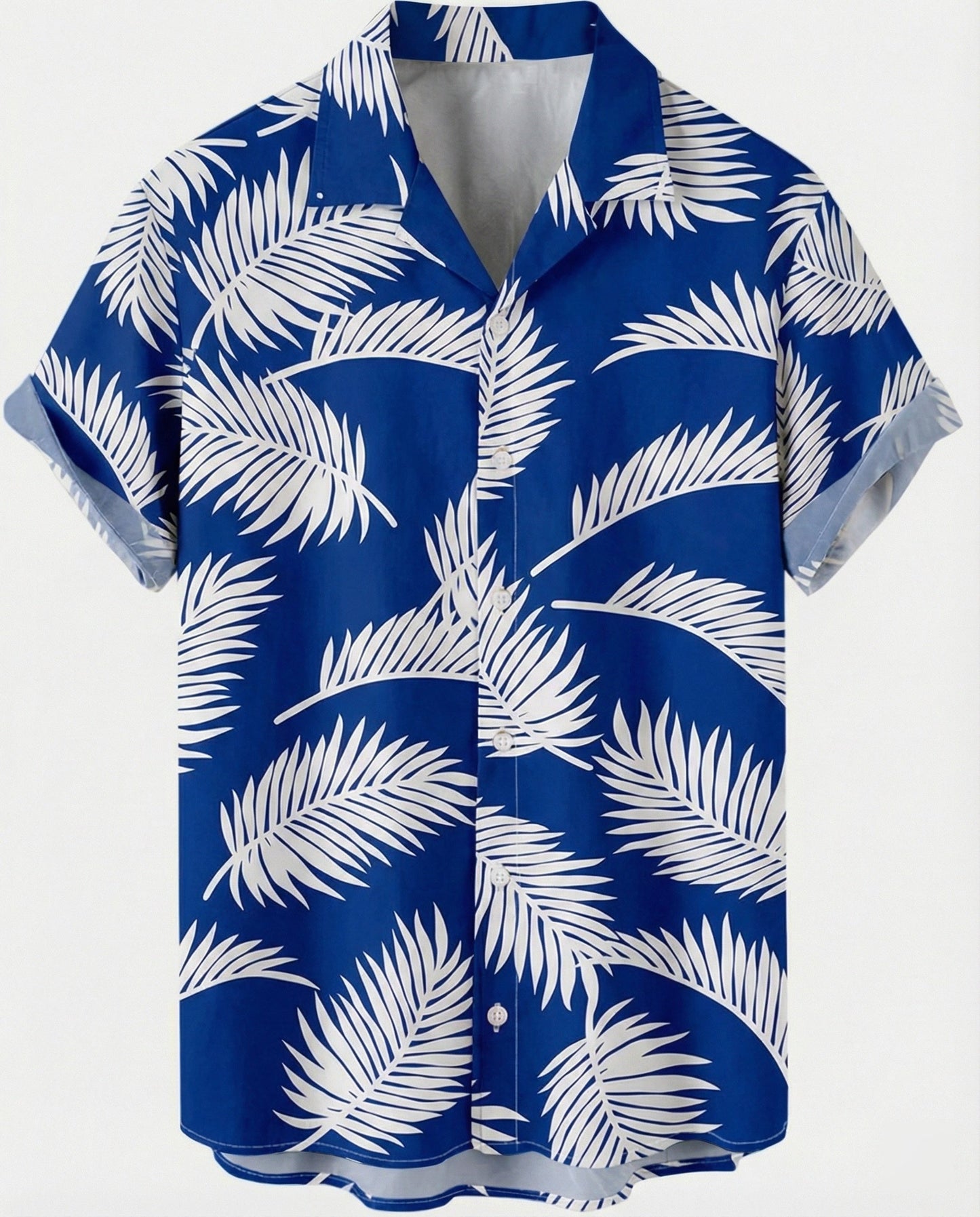 Camicia Uomo Manica Corta Cotone Stampa Palme