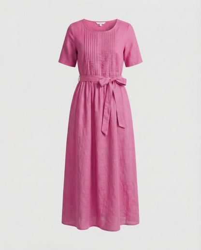 Abito Lino Donna Maxidress con Cintura