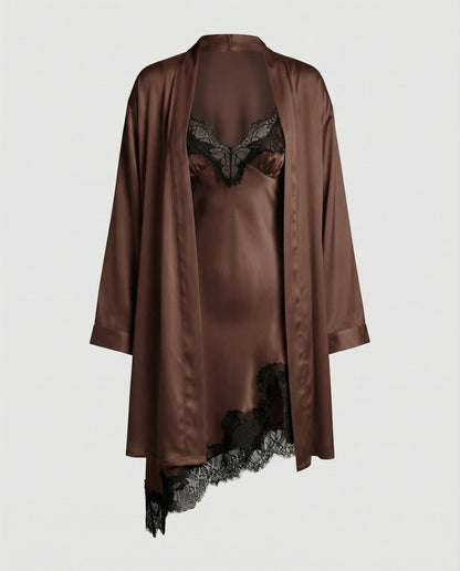 Set Lingerie Donna in Satin e Pizzo