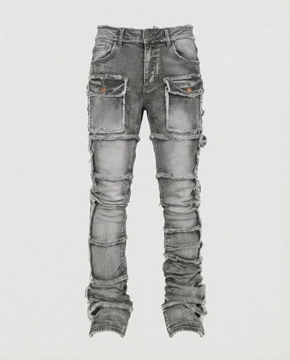 Jeans Uomo Slim Fit con Tasche Cargo