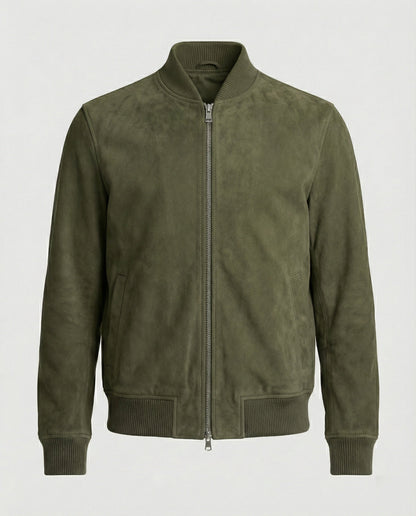 Giacca Bomber Uomo Effetto Pelle Casual