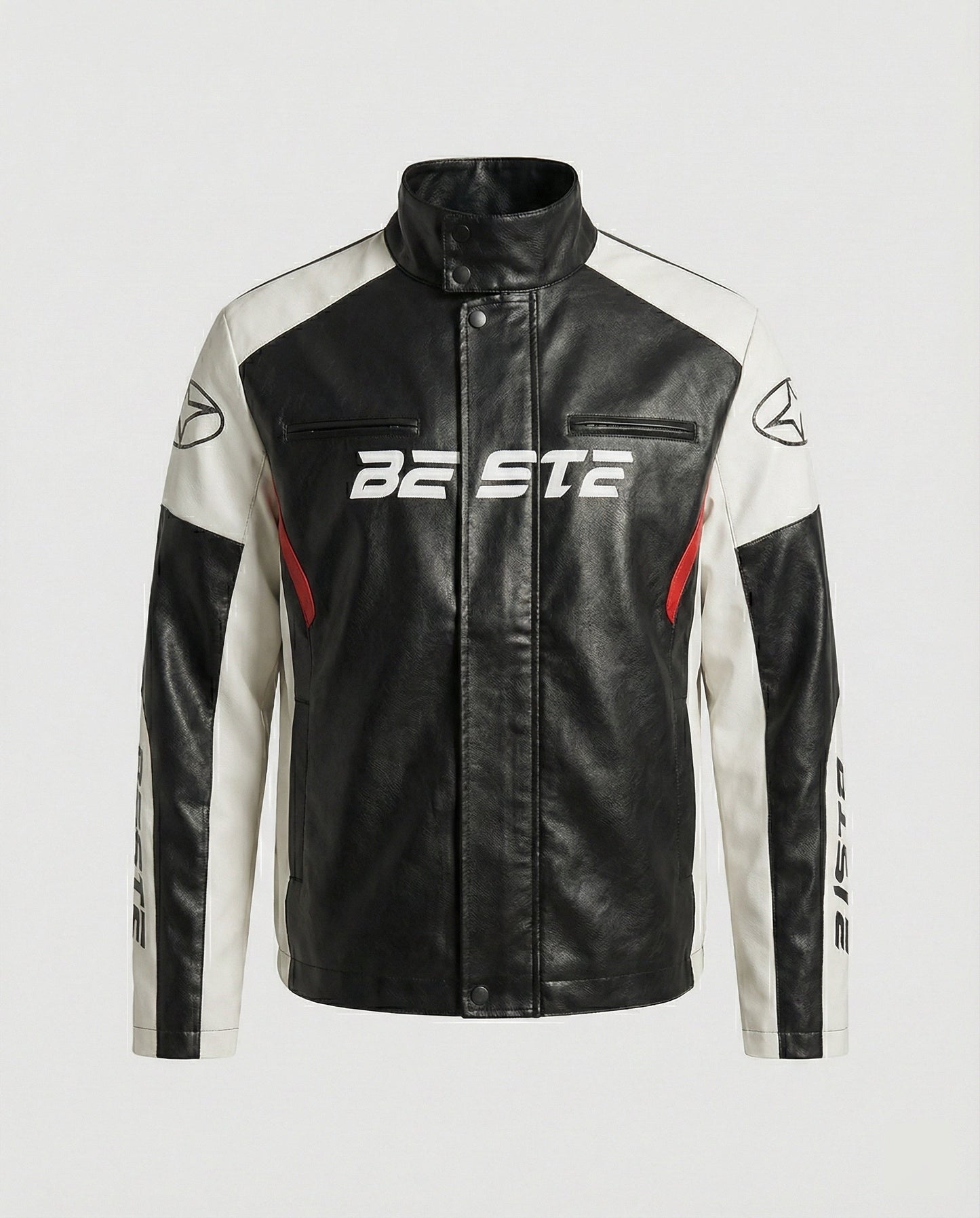 Giacca Biker Uomo in Ecopelle Stile Racing - Brentozzi