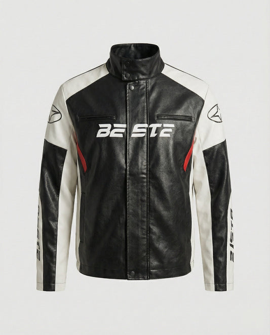Giacca Biker Uomo in Ecopelle Stile Racing - Brentozzi