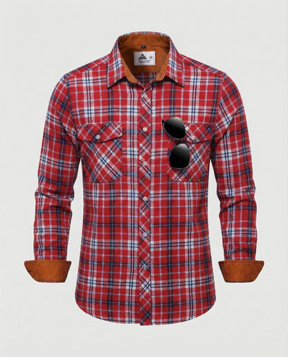 Camicia Uomo Flanella Quadri Vestibilità Comoda