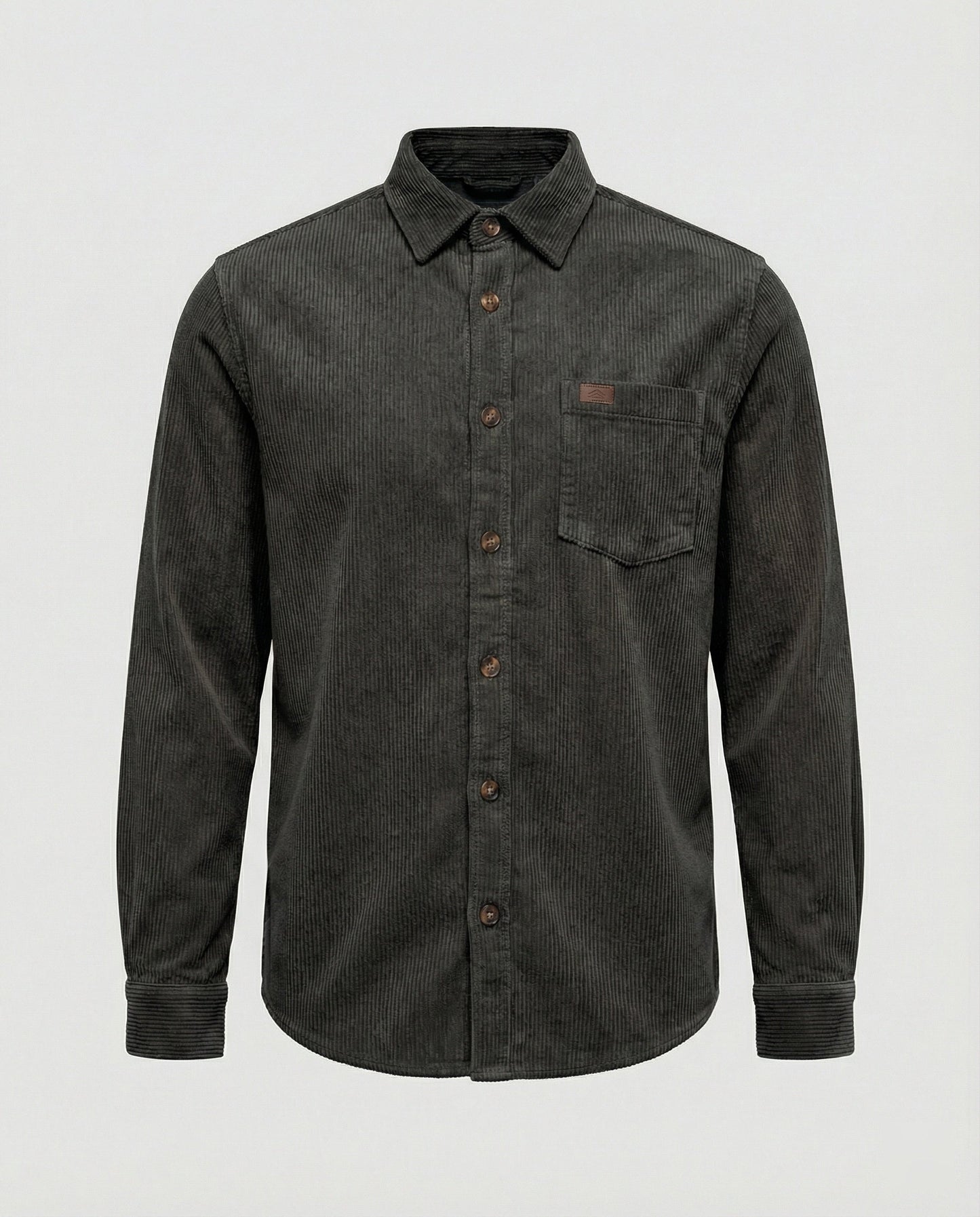 Camicia Uomo in Velluto con Taschino Sul Petto