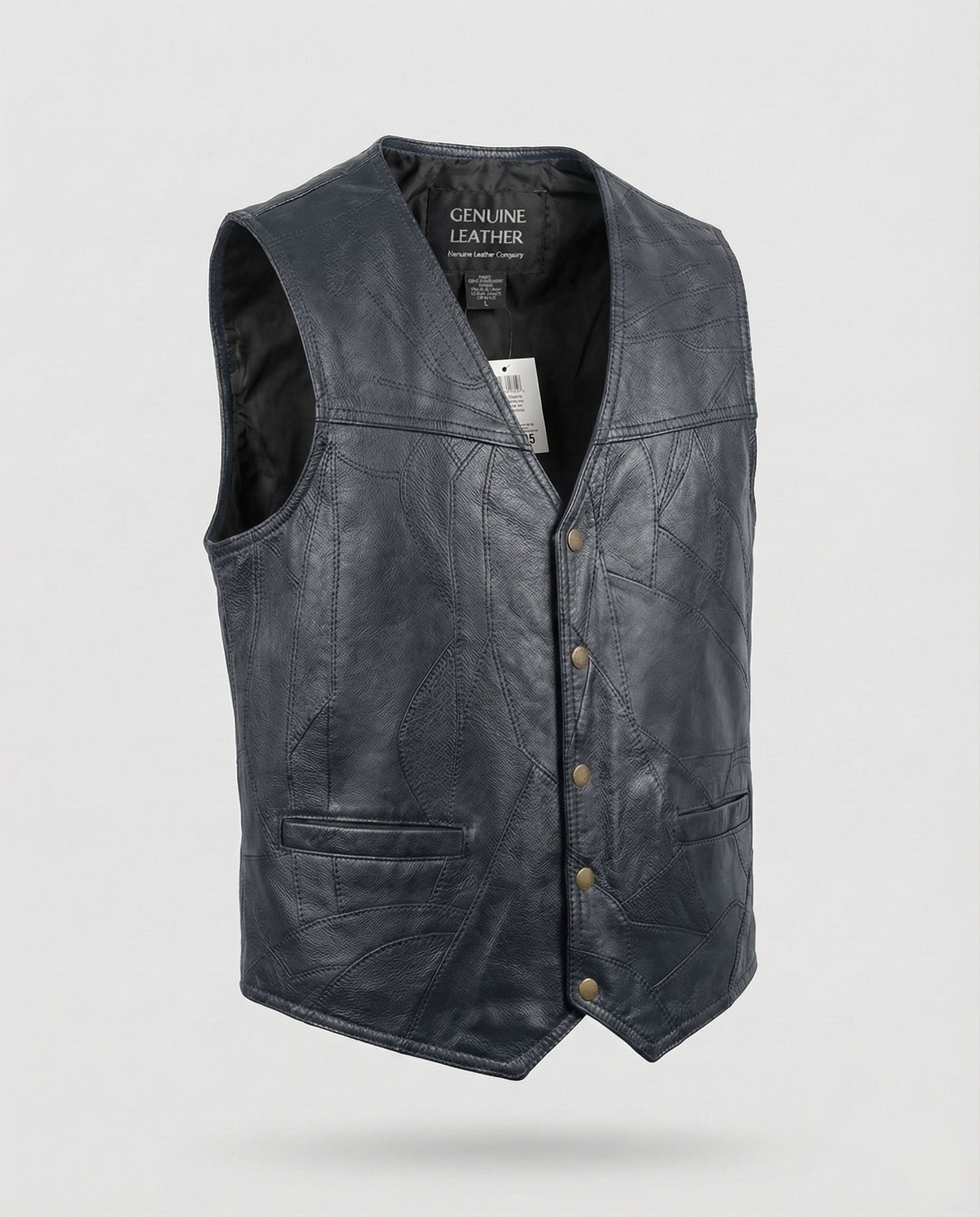 Gilet Biker Uomo in Pelle Slim Fit