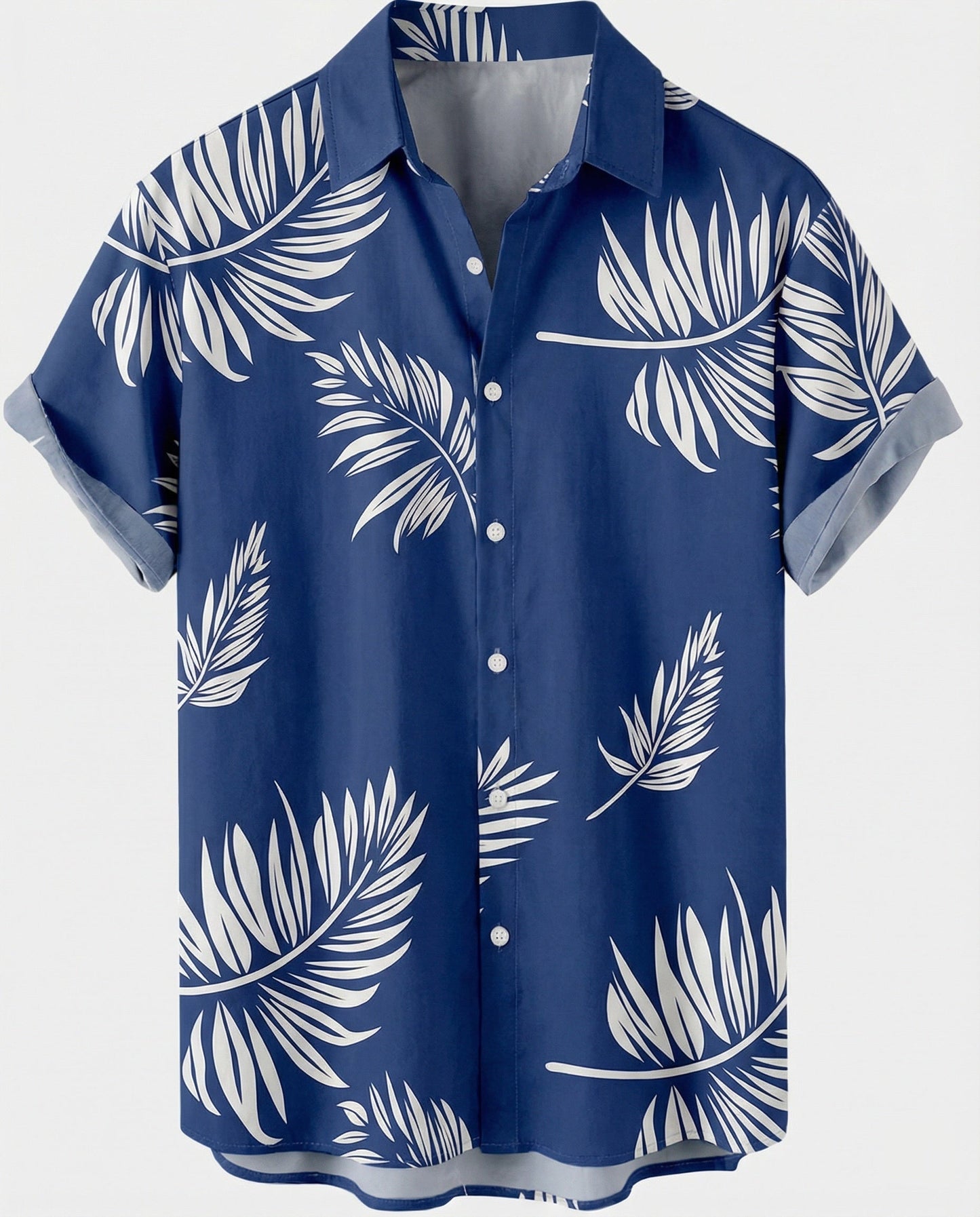 Camicia Uomo Manica Corta Cotone Stampa Palme