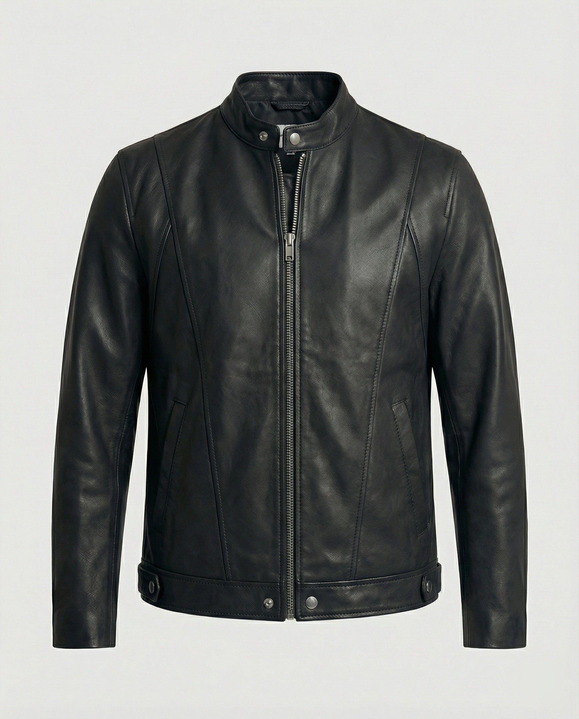 Giacca Bomber Uomo in Pelle Collo Alto - Brentozzi