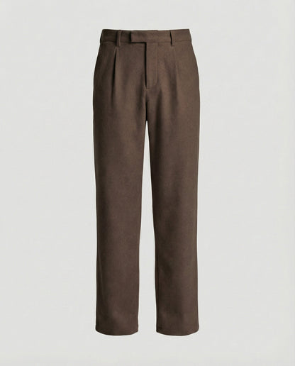 Pantaloni Uomo Stoffa Taglio Dritto Ampio