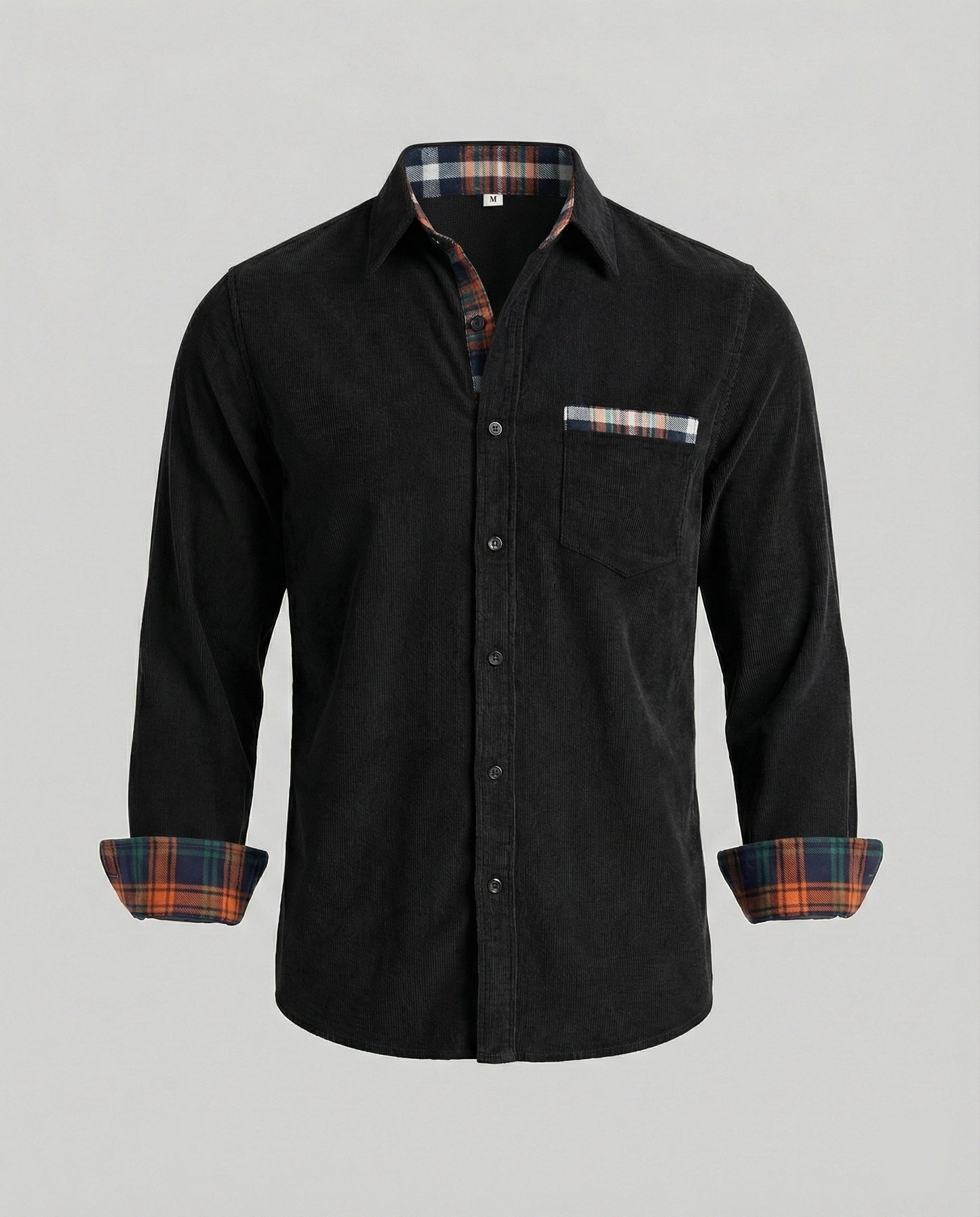Camicia Uomo in Velluto a Coste Manica Lunga Casual