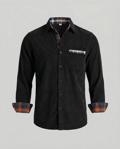 Camicia Uomo in Velluto a Coste Manica Lunga Casual